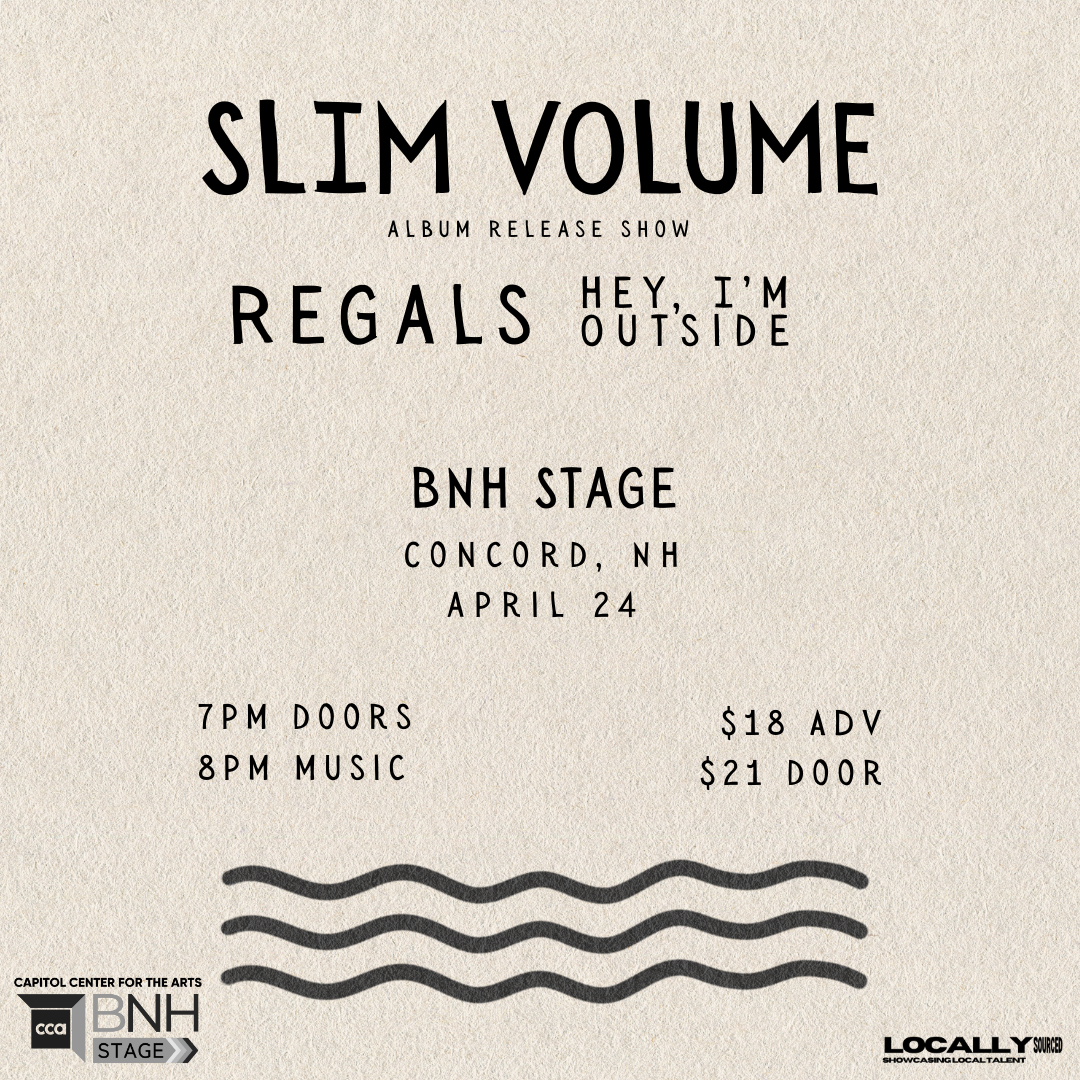 flyer for BNH Stage in Concord with our friends Regals and Hey, I'm outside. April 24th, 2026.